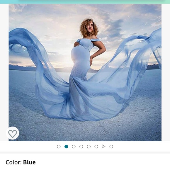 Maternity photo shoot dress in baby blue - Picture 4 of 4